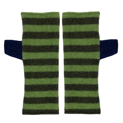 wide stripe green with navy thumb